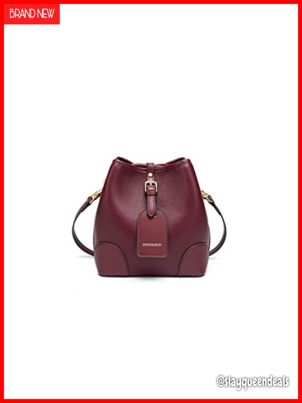 Genuine Leather Bucket Crossbody Shoulder Purse